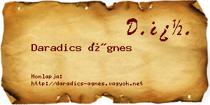 Daradics Ágnes névjegykártya