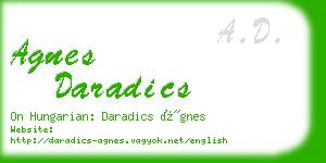 agnes daradics business card